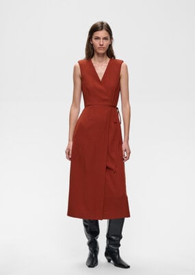 InWear Chrissie Sleeveless Wrap Dress in Brandy