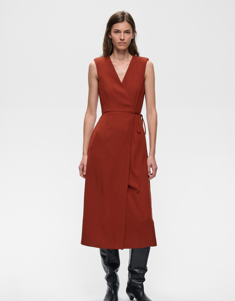 InWear Chrissie Sleeveless Wrap Dress in Brandy