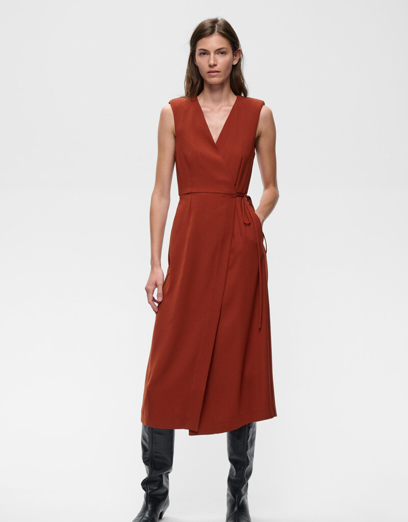 InWear Chrissie Sleeveless Wrap Dress in Brandy