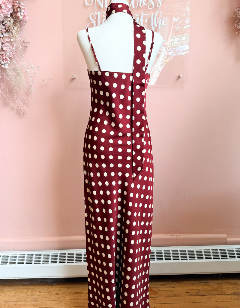 Lucy Paris Dolly Maxi Dress in Red Cream
