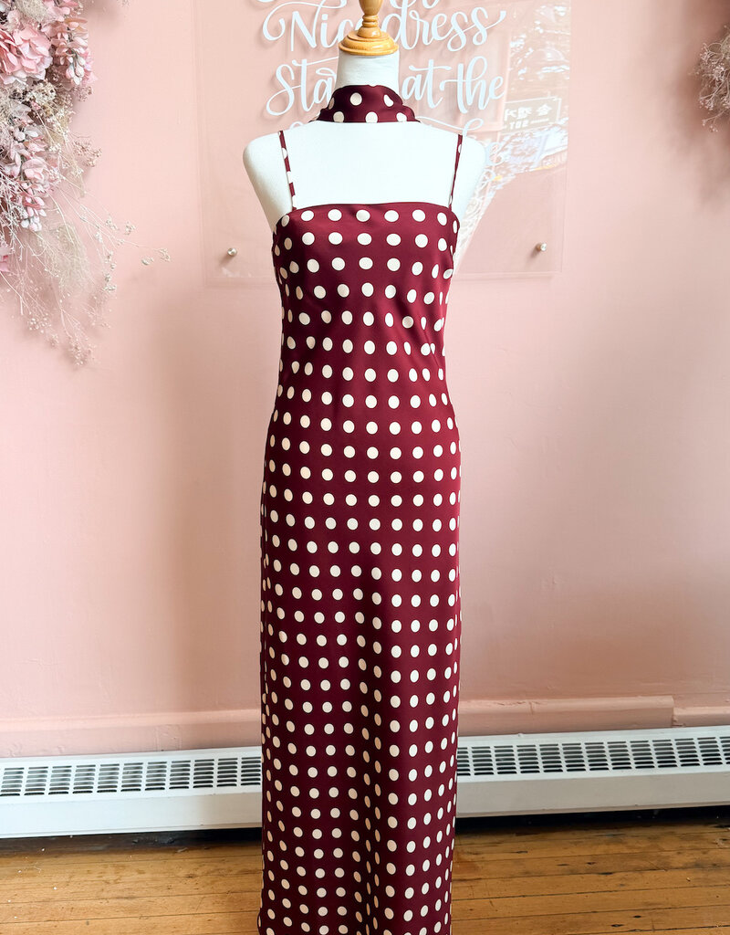 Lucy Paris Dolly Maxi Dress in Red Cream