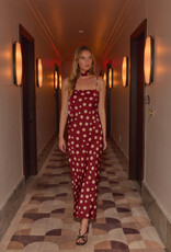 Lucy Paris Dolly Maxi Dress in Red Cream