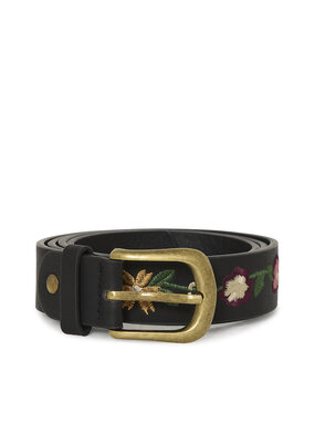 ICHI Rinna Embroidered Belt In Black