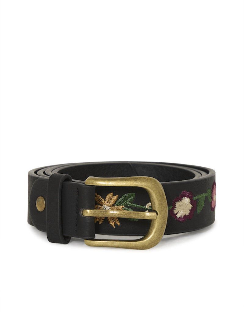 ICHI Rinna Embroidered Belt In Black