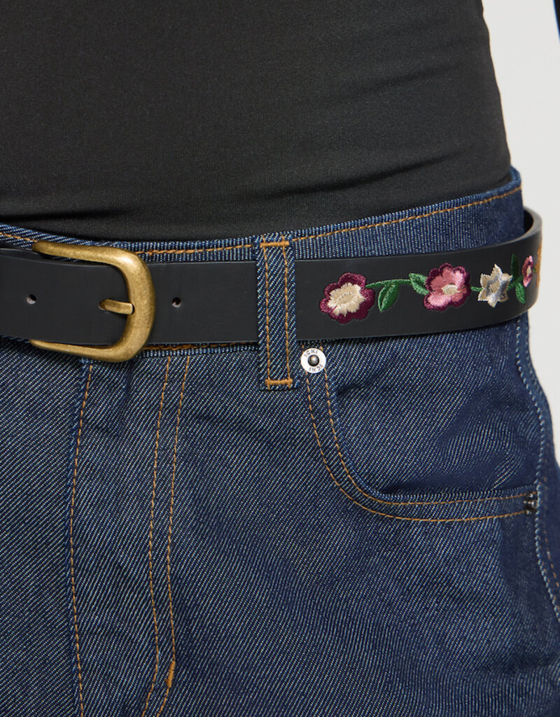 ICHI Rinna Embroidered Belt In Black