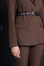 ICHI Rinna Embroidered Belt In Black