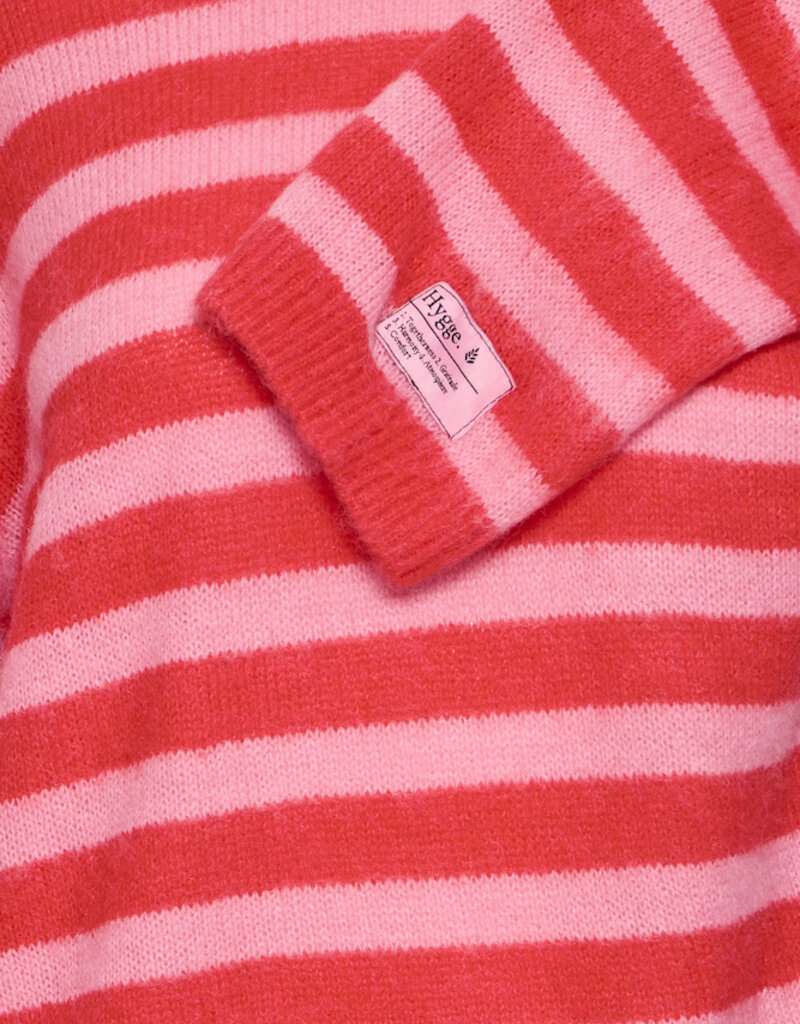 ICHI Blush Pullover in Poinsettia Stripe