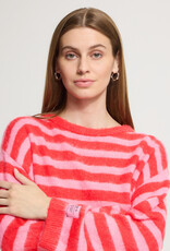 ICHI Blush Pullover in Poinsettia Stripe