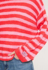 ICHI Blush Pullover in Poinsettia Stripe