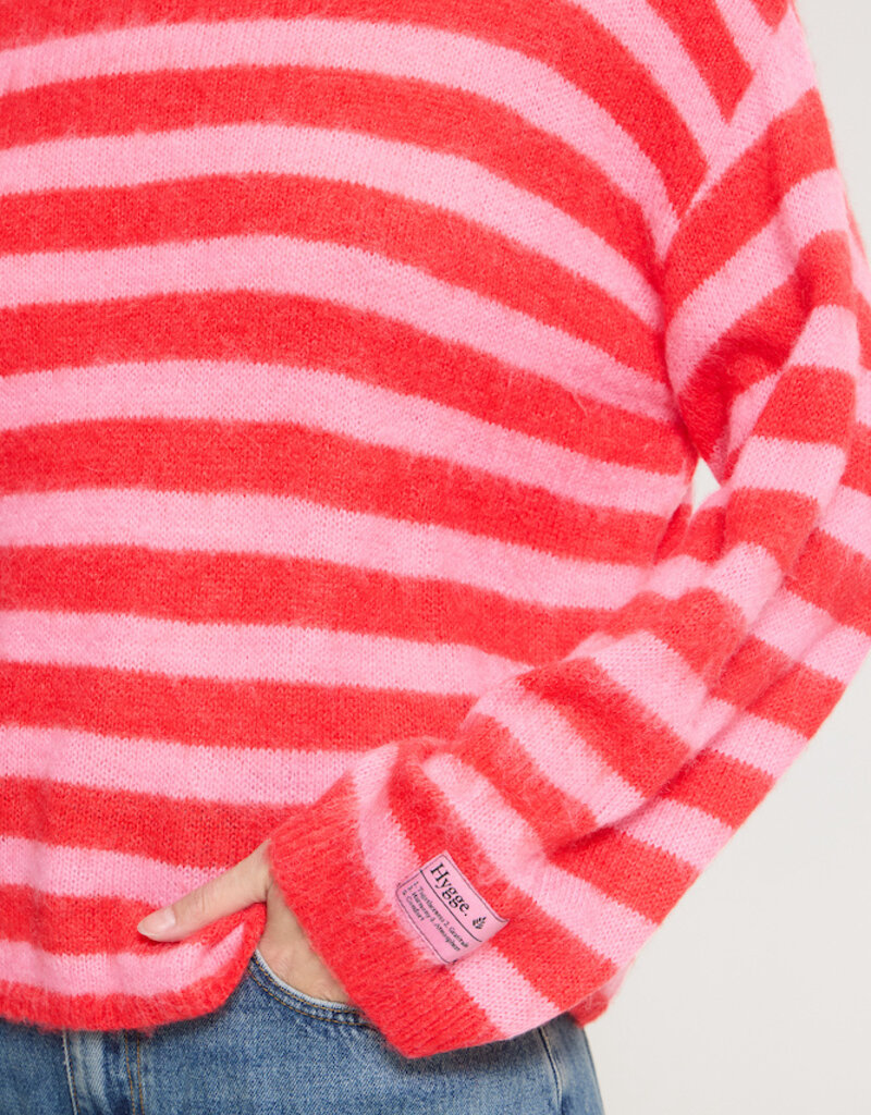 ICHI Blush Pullover in Poinsettia Stripe