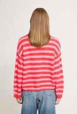 ICHI Blush Pullover in Poinsettia Stripe