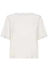 ICHI Kamara Reversible Button Up Knit in Cloud Dancer