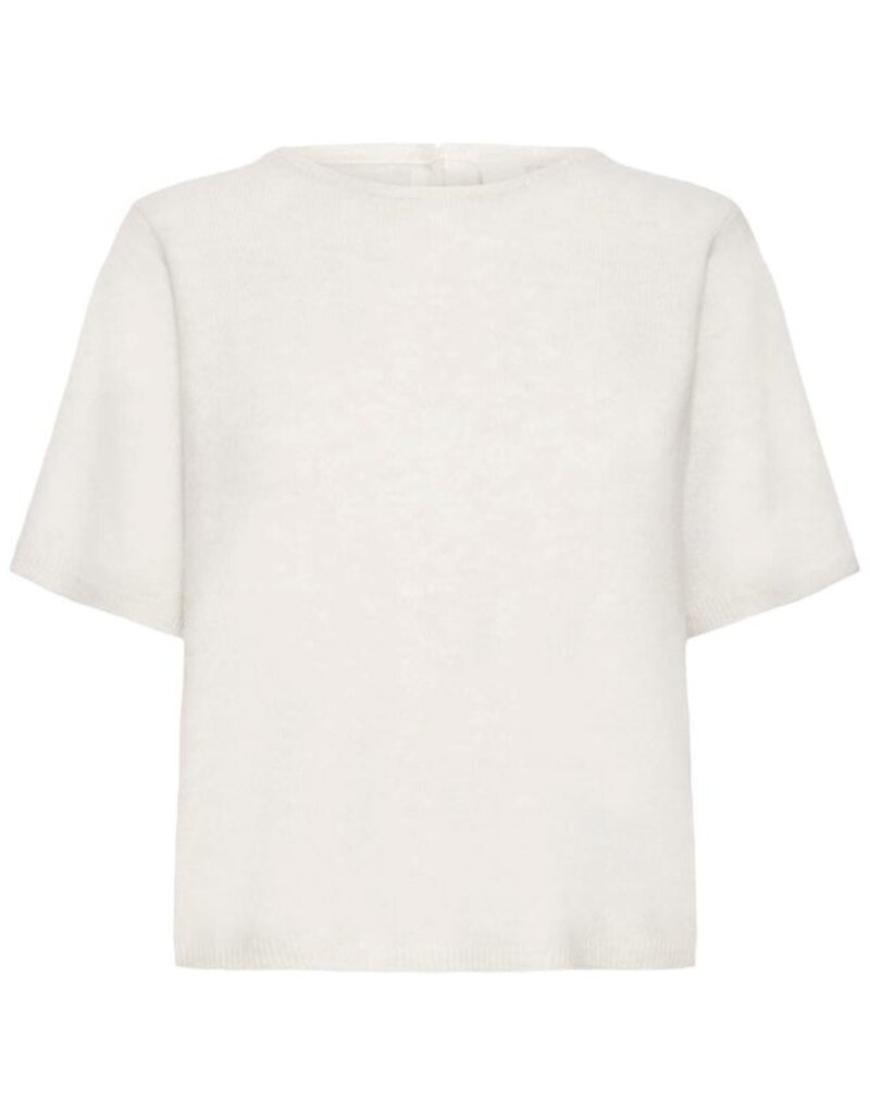 ICHI Kamara Reversible Button Up Knit in Cloud Dancer