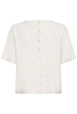ICHI Kamara Reversible Button Up Knit in Cloud Dancer