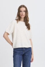 ICHI Kamara Reversible Button Up Knit in Cloud Dancer