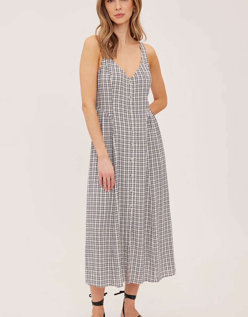 Gentle Fawn Astoria Button Up Midi dress in Cream Check