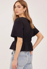 Gentle Fawn Iona Short Sleeve Tie Top in Black