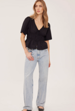 Gentle Fawn Iona Short Sleeve Tie Top in Black