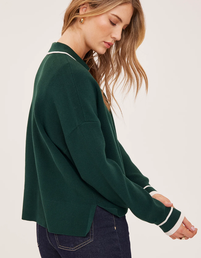 Gentle Fawn Tristan Collared Knit in Evergreen