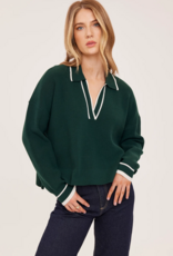Gentle Fawn Tristan Collared Knit in Evergreen