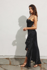 Dress Forum Brialynne Open Back Ruffled Maxi Dress in Black