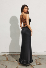 Dress Forum Brialynne Open Back Ruffled Maxi Dress in Black
