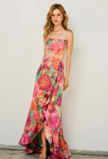Dress Forum Brialynne Open Back Ruffled Maxi Dress in Fall Floral