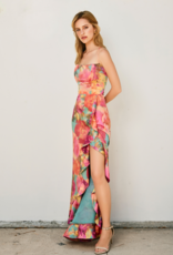 Dress Forum Brialynne Open Back Ruffled Maxi Dress in Fall Floral