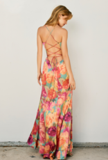Dress Forum Brialynne Open Back Ruffled Maxi Dress in Fall Floral