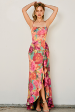 Dress Forum Brialynne Open Back Ruffled Maxi Dress in Fall Floral