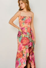 Dress Forum Brialynne Open Back Ruffled Maxi Dress in Fall Floral