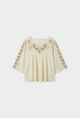 Indi and Cold Anita Floral Embroidered Blouse in Cream