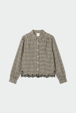 Indi and Cold Pongo Button Up Top With Embroidered Detail in Black and White Check