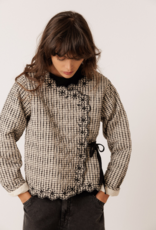 Indi and Cold Perdita Waist Tie Jacket in Black and White Check