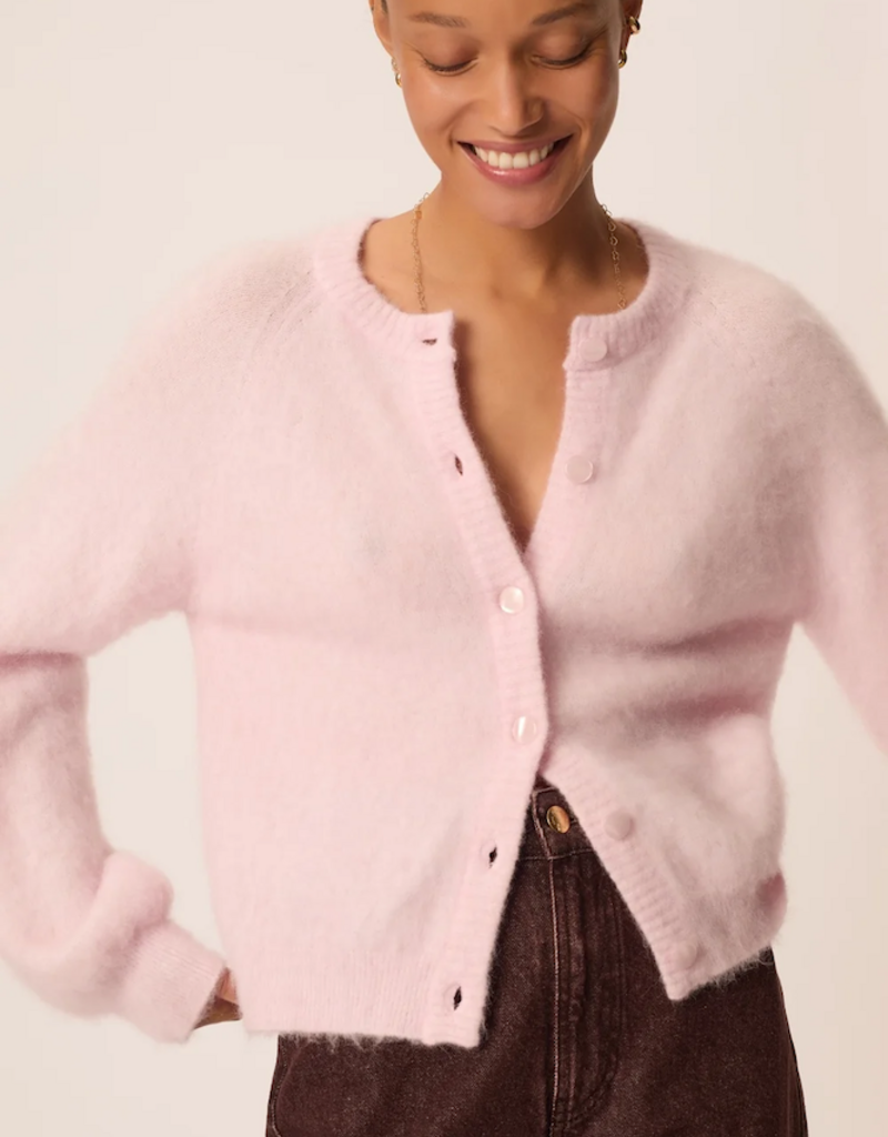 Des Petits Hauts Colombine Button Up Cardigan in Dragee Pink