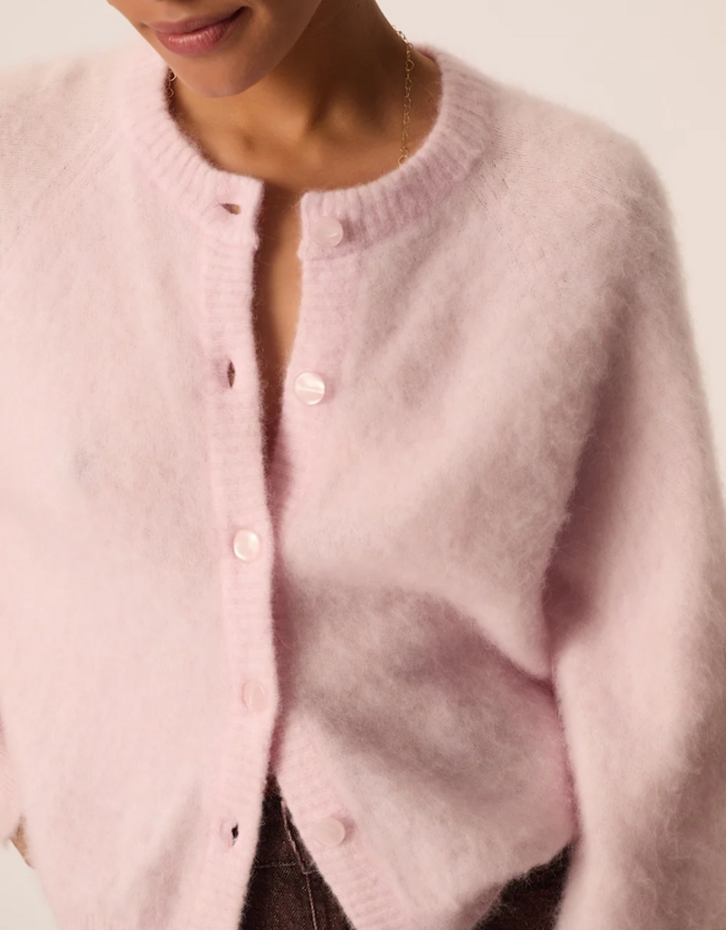 Des Petits Hauts Colombine Button Up Cardigan in Dragee Pink