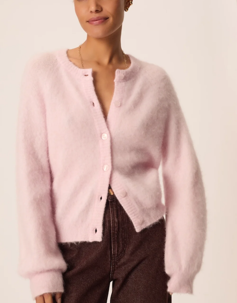 Des Petits Hauts Colombine Button Up Cardigan in Dragee Pink