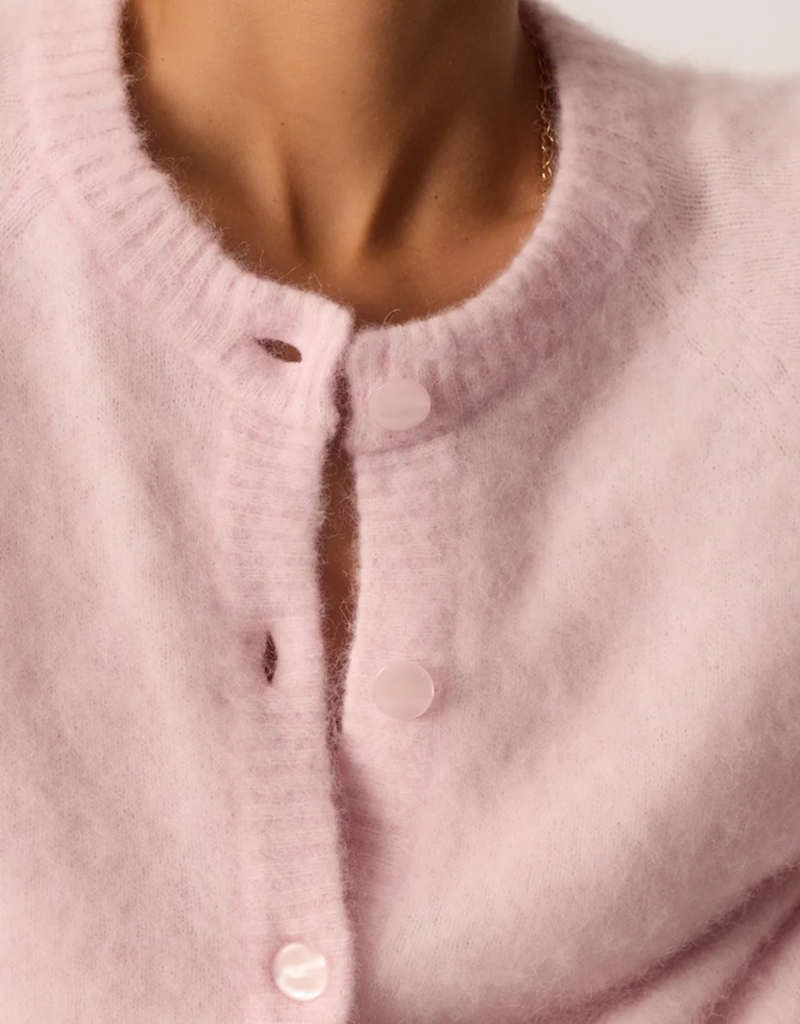 Des Petits Hauts Colombine Button Up Cardigan in Dragee Pink
