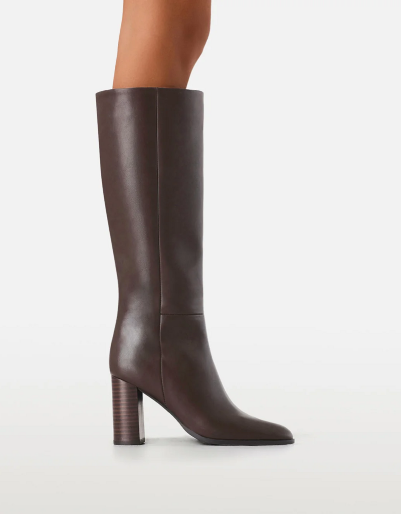 Billini Bobby Heeled Boot in Dark Chocolate Suede