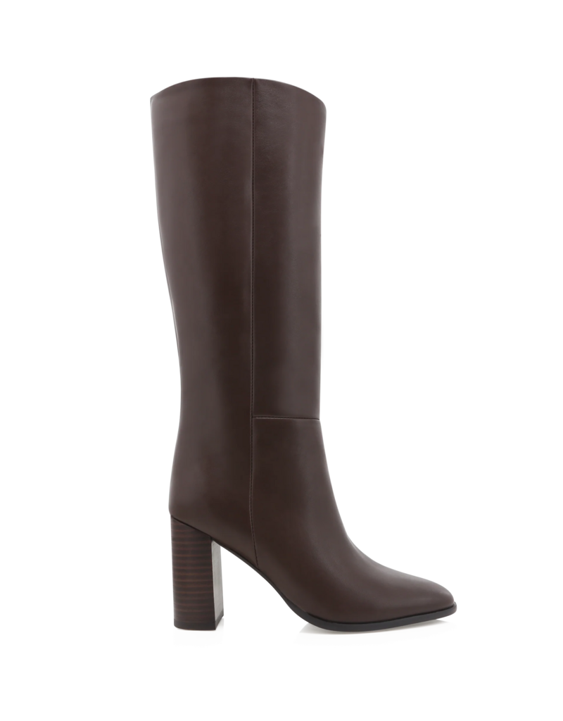 Billini Bobby Heeled Boot in Dark Chocolate Suede