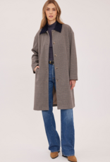 Gentle Fawn Millie Navy Tweed Coat with Collar Detail