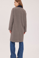 Gentle Fawn Millie Navy Tweed Coat with Collar Detail