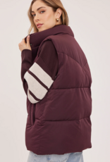 Gentle Fawn Shiloh Puffer Vest in Fig Burgundy