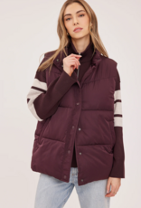 Gentle Fawn Shiloh Puffer Vest in Fig Burgundy