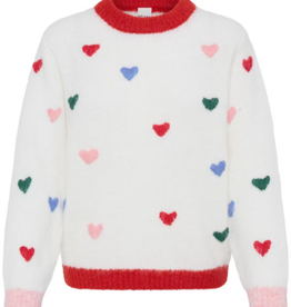 ICHI Bela Blue Puffy Heart Knit