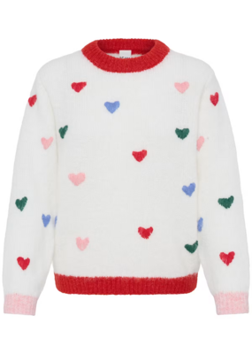 ICHI Bela Blue Puffy Heart Knit
