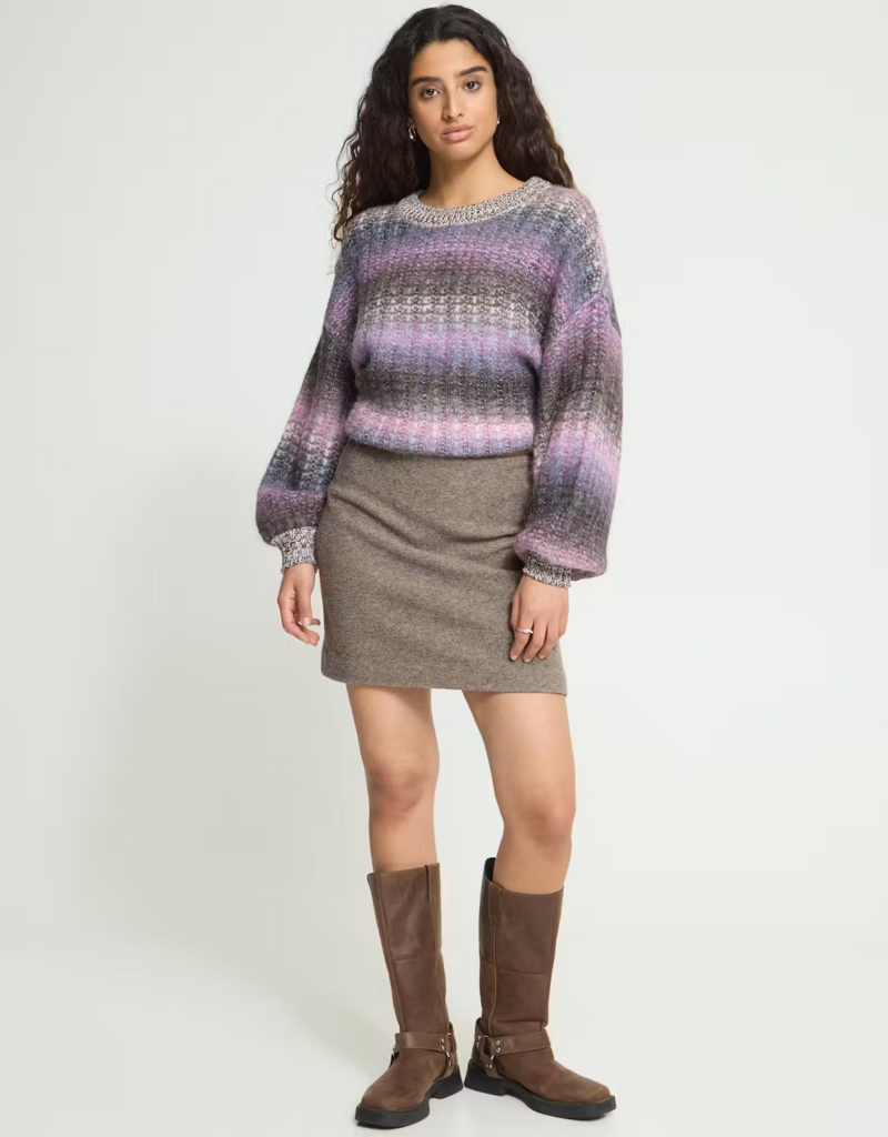 ICHI Wolca Skirt in Greige Melange
