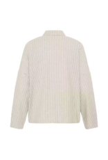 ICHI Tamanna Button up in Coffee-Birch Stripe