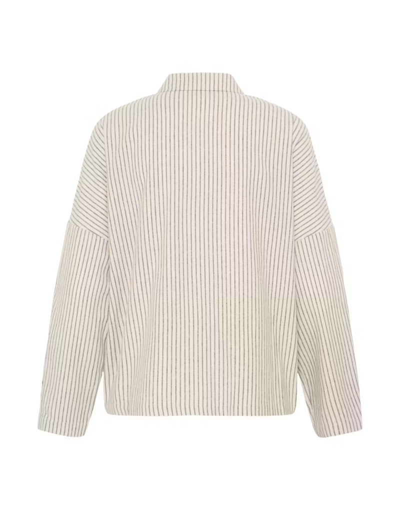 ICHI Tamanna Button up in Coffee-Birch Stripe