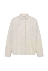 ICHI Tamanna Button up in Coffee-Birch Stripe